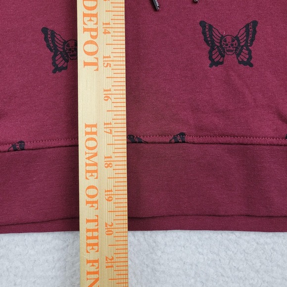 Lurking Class Hoodie Womens Medium Butterfly Skull Crop Lace Up Pullover - Picture 5 of 9